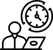 Full Time Job Line Icon vector