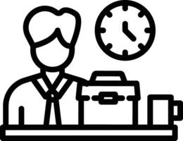 Working Man Line Icon vector