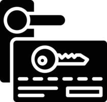 Card Key Glyph Icon vector