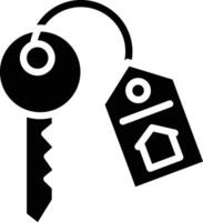 Room Key Glyph Icon vector