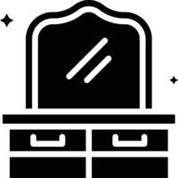 Dressing Table Glyph Icon vector