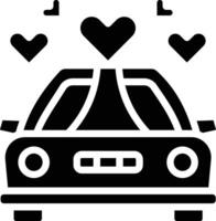 Wedding Car Glyph Icon vector