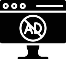 AD Blocker Glyph Icon vector