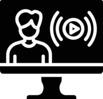 User Live Streaming Glyph Icon vector