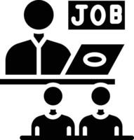 Interviewer Glyph Icon vector