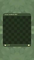 Green aesthetic social media post story template. Vignette dark green background. Complex and intricate design. Visually soothing natural theme. Kaleidoscope pattern. Easy-to-use customizable layout. vector