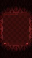 Photo collage template for social media with customizable text and image. Geometric pattern ethnic with dark maroon red color. Intricate and bold design. Ideal for digital projects, social media post. vector