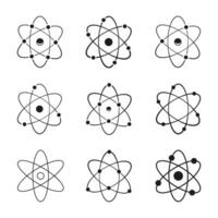 Circle Y2K element atom symbol icon. Atom icon. black circle atom vectors illustration. Logo atomic neutron black color isolated on white background.