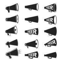 A set of megaphones with the word beer on them vector