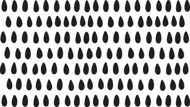 A simple design of repeating black raindrops. vector