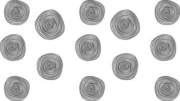 Simple Pattern of Hand Drawn Concentric Circles on White. vector