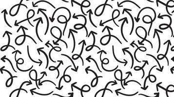 A Messy Jumble of Hand-Drawn Arrows Creates a Bold Pattern. vector