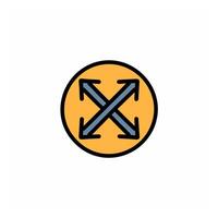 Crossed arrows icon. Line merge color illustration. vector