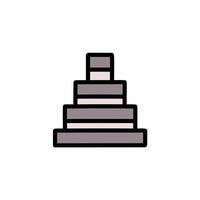 Staircase pyramid icon . A thin line sign. vector