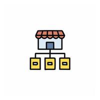 Warehouse icon on white background illustration. vector