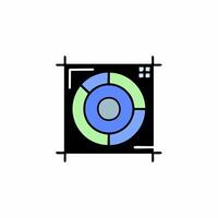 turntable icon. Flat illustration of turntable icon for web design vector
