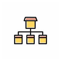 Orange and red store icon color illustration vector
