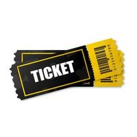 Two vintage tickets template on dark background with yellow accents. For excursion routes, retro parties and clubs and other projects. Just add your own text. , can be used for printing. vector