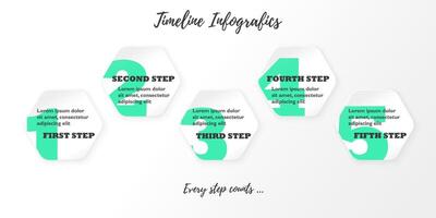 5 steps process progress timeline road. Timeline infographics. illustration vector