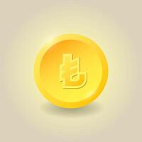 Gold coin. Turkish Lira coin. Finance concept for websites, web design, mobile app, infographics. illustration. vector