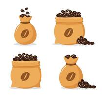 Fresh Coffee Beans in Sack vector