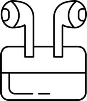 A box with two earbuds on top of it vector