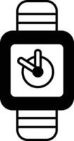 Illustration of a smartwatch in line art style. vector