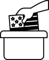 A hand is putting a piece of paper into a container vector
