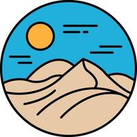 A desert range with a sun in the sky vector