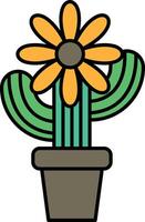 A cartoon drawing of a yellow flower in a pot vector