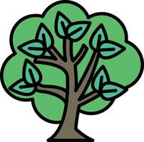 A tree with green leaves and brown trunk vector