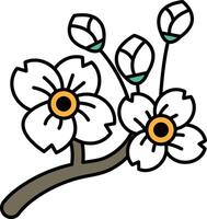 A drawing of a flower with a stem vector