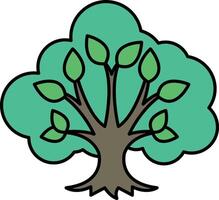 A tree with green leaves and brown trunk vector