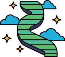 A Dream Stairs with a sky in the background vector