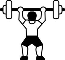 A man lifting a barbell with a handle vector