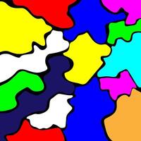 Fun colorful abstract background in doodle style. Simple playful design with hand drawn shapes vector