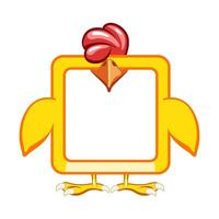 Square pig frame, cartoon avatar for ui games. Empty animal frame for your kids decor, print or stickers vector