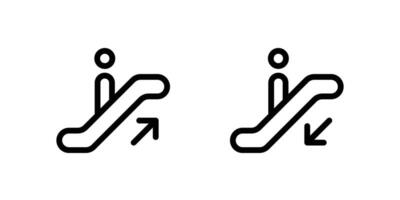 Escalator icon set. Escalator Up and Down icons. Escalator Signs Set. vector
