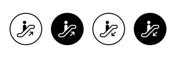 Escalator icon set. Escalator Up and Down icons set. Escalator sign. Escalator pictogram vector