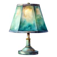Watercolor hand drawn table lamp isolate on transparency background png