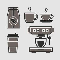 Coffee in Flat Design icon collection set vector