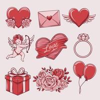 Valentine Day Romantic Elements Set vector