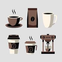 Coffee in Flat Design set vector