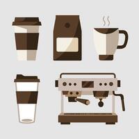 Coffee in Flat Design element set vector
