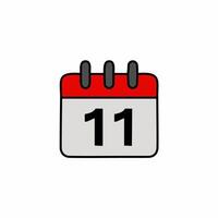 11th date calendar icon illustration vector