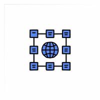 Blockchain icon. Flat illustration of blockchain icon for web design vector