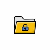 Folder icon illustration. Flat design style. File folder icon. vector