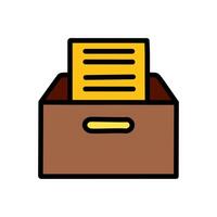 Inbox color icon isolated on white background illustration. vector