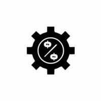 gear with dollar symbol icon. Money icon. Flat design style vector
