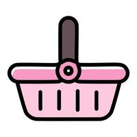 Pink carrycot color icon illustration. Cradle symbol design. vector